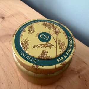 CapriBLUE Fir & Firewood Scented Candle - Gold tin 8.5oz